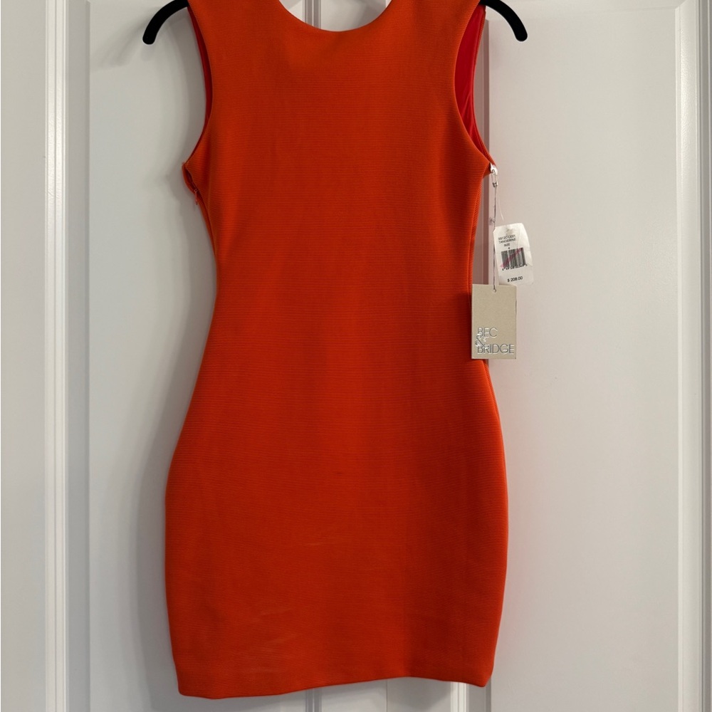 bec + bridge Fiery Orange Mini Dress